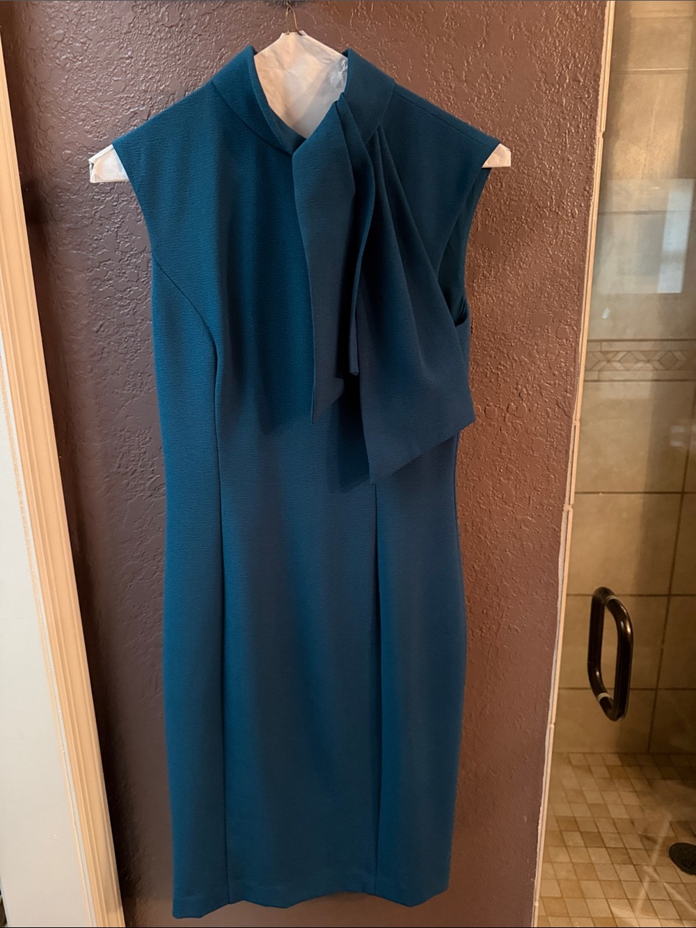 Sleeveless Tie-Neck Midi Dress in Teal